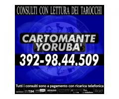 YORUBA' il Cartomante legge i tarocchi tutti i giorni dalle ore 9 alle 21