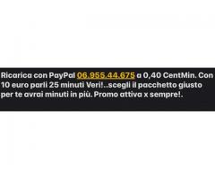 Con PayPal Minuti in Più! 10 Euro 25 Minuti!